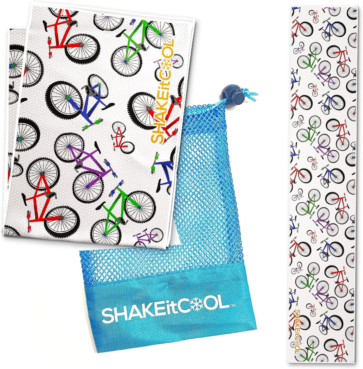 Original Cooling Towel – Be Cool in Style - Heat Relief, Soft, Lightweight, Sun Protection, Easy Clean - Perfect for Biking, Running, Yoga, Gym, Gardening - Blue Wave - Colors B