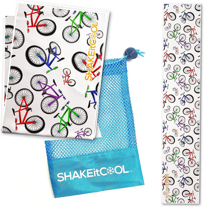 Original Cooling Towel – Be Cool in Style - Heat Relief, Soft, Lightweight, Sun Protection, Easy Clean - Perfect for Biking, Running, Yoga, Gym, Gardening - Blue Wave - Colors B