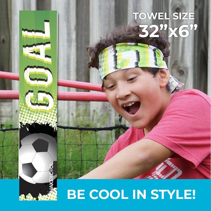 Original Cooling Towel – Be Cool in Style - Heat Relief, Soft, Lightweight, Sun Protection, Easy Clean - Perfect for Biking, Running, Yoga, Gym, Gardening - Blue Wave - Colors B