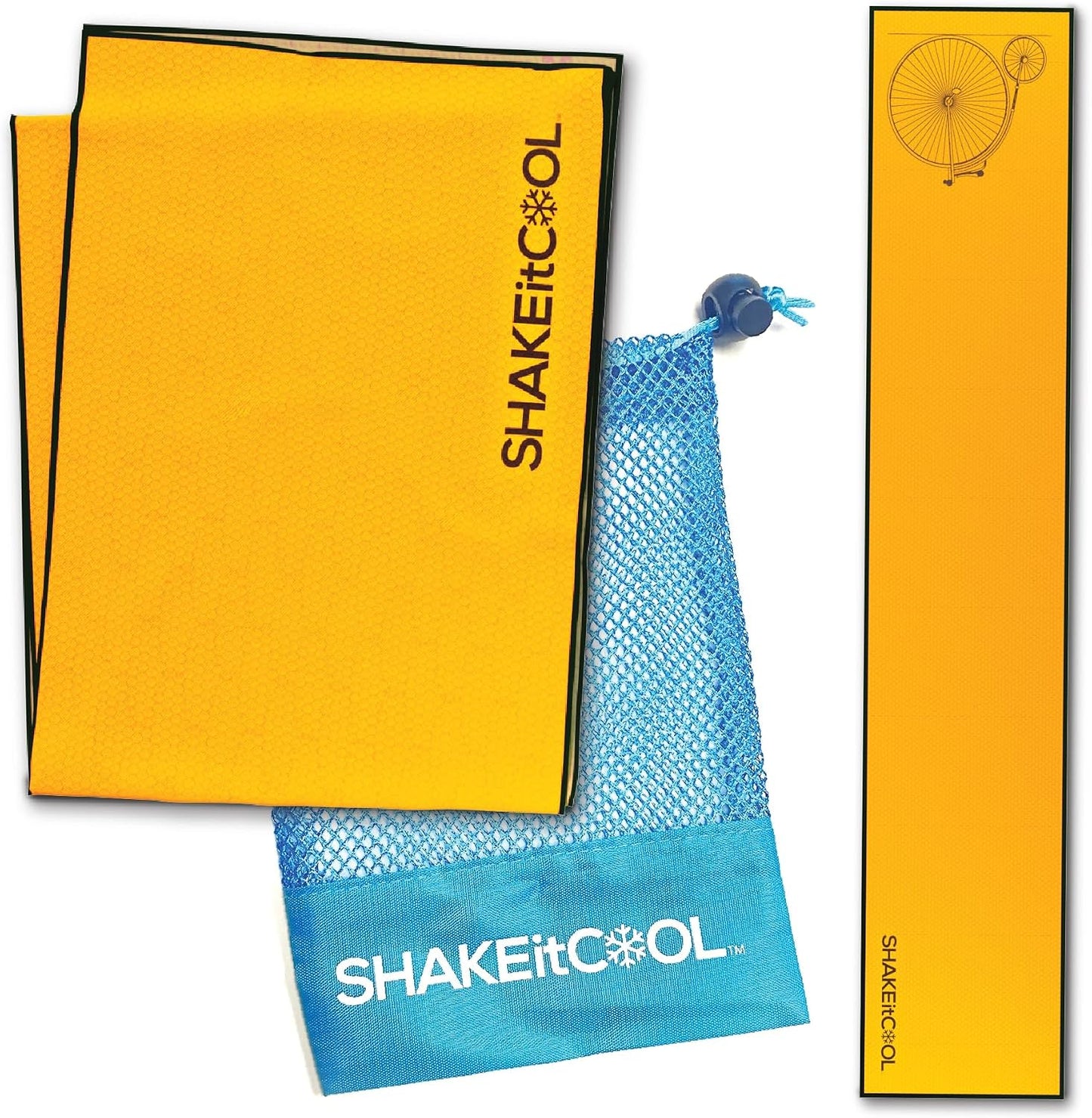 Original Cooling Towel – Be Cool in Style - Heat Relief, Soft, Lightweight, Sun Protection, Easy Clean - Perfect for Biking, Running, Yoga, Gym, Gardening - Blue Wave - Colors B