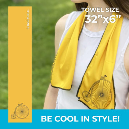 Original Cooling Towel – Be Cool in Style - Heat Relief, Soft, Lightweight, Sun Protection, Easy Clean - Perfect for Biking, Running, Yoga, Gym, Gardening - Blue Wave - Colors B