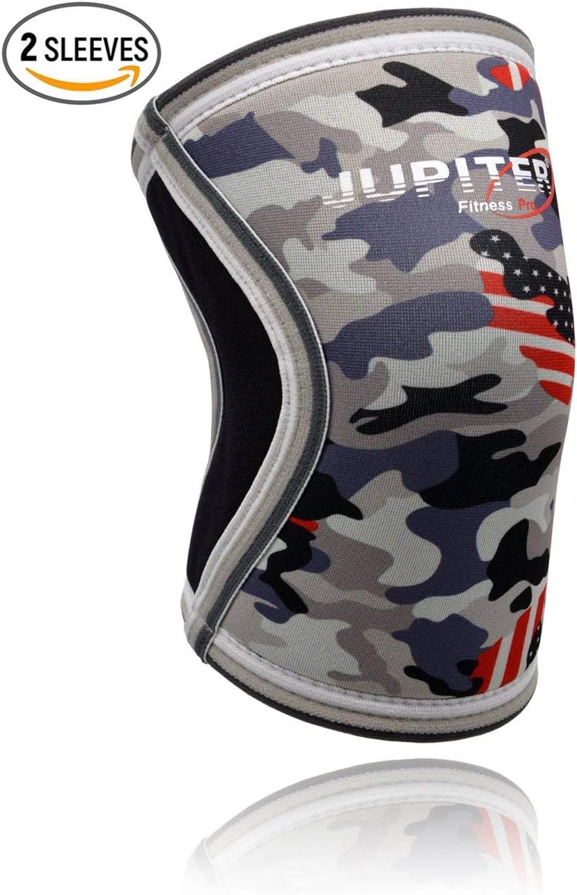 Knee Sleeves (1 Pair), 7mm Compression Knee Braces for Squats,Weightlifting,Powerlifting,Cross Training for Men & Women (Large)