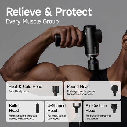 Massage Gun Deep Tissue with Heat and Cold, HSA Eligible12mm Amplitude Muscle Massager for Athletes, Men Women Back Neck Shoulder Recovery, Quite for Home Gym, FSA