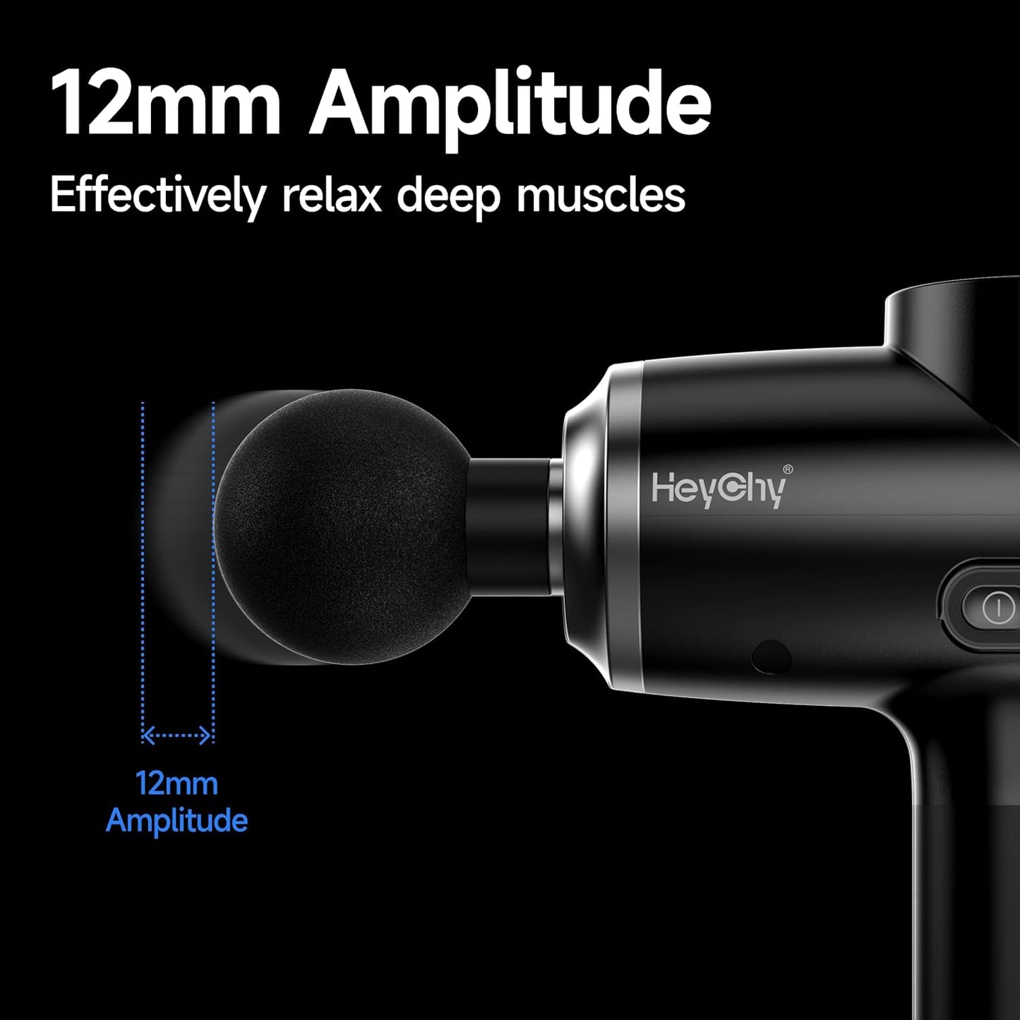 Massage Gun Deep Tissue with Heat and Cold, HSA Eligible12mm Amplitude Muscle Massager for Athletes, Men Women Back Neck Shoulder Recovery, Quite for Home Gym, FSA
