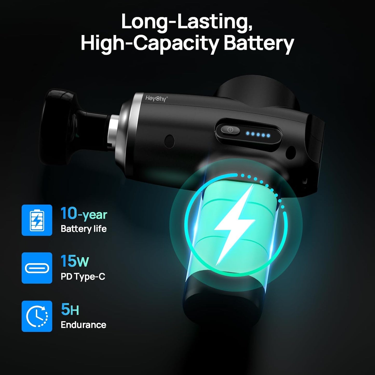 Massage Gun Deep Tissue with Heat and Cold, HSA Eligible12mm Amplitude Muscle Massager for Athletes, Men Women Back Neck Shoulder Recovery, Quite for Home Gym, FSA