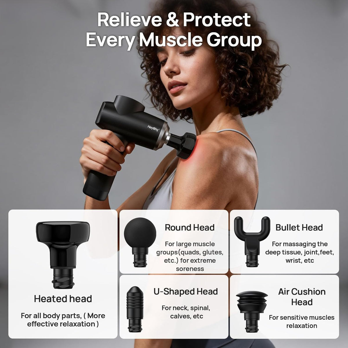 Massage Gun Deep Tissue with Heat and Cold, HSA Eligible12mm Amplitude Muscle Massager for Athletes, Men Women Back Neck Shoulder Recovery, Quite for Home Gym, FSA