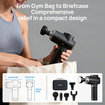 Massage Gun Deep Tissue with Heat and Cold, HSA Eligible12mm Amplitude Muscle Massager for Athletes, Men Women Back Neck Shoulder Recovery, Quite for Home Gym, FSA