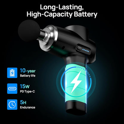Massage Gun Deep Tissue with Heat and Cold, HSA Eligible12mm Amplitude Muscle Massager for Athletes, Men Women Back Neck Shoulder Recovery, Quite for Home Gym, FSA