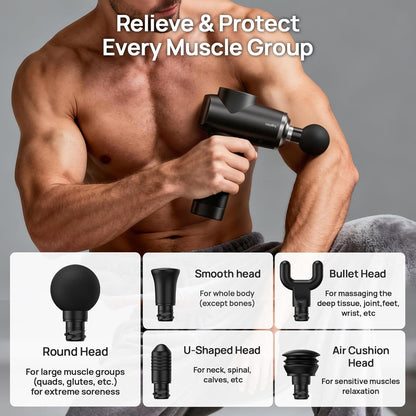 Massage Gun Deep Tissue with Heat and Cold, HSA Eligible12mm Amplitude Muscle Massager for Athletes, Men Women Back Neck Shoulder Recovery, Quite for Home Gym, FSA