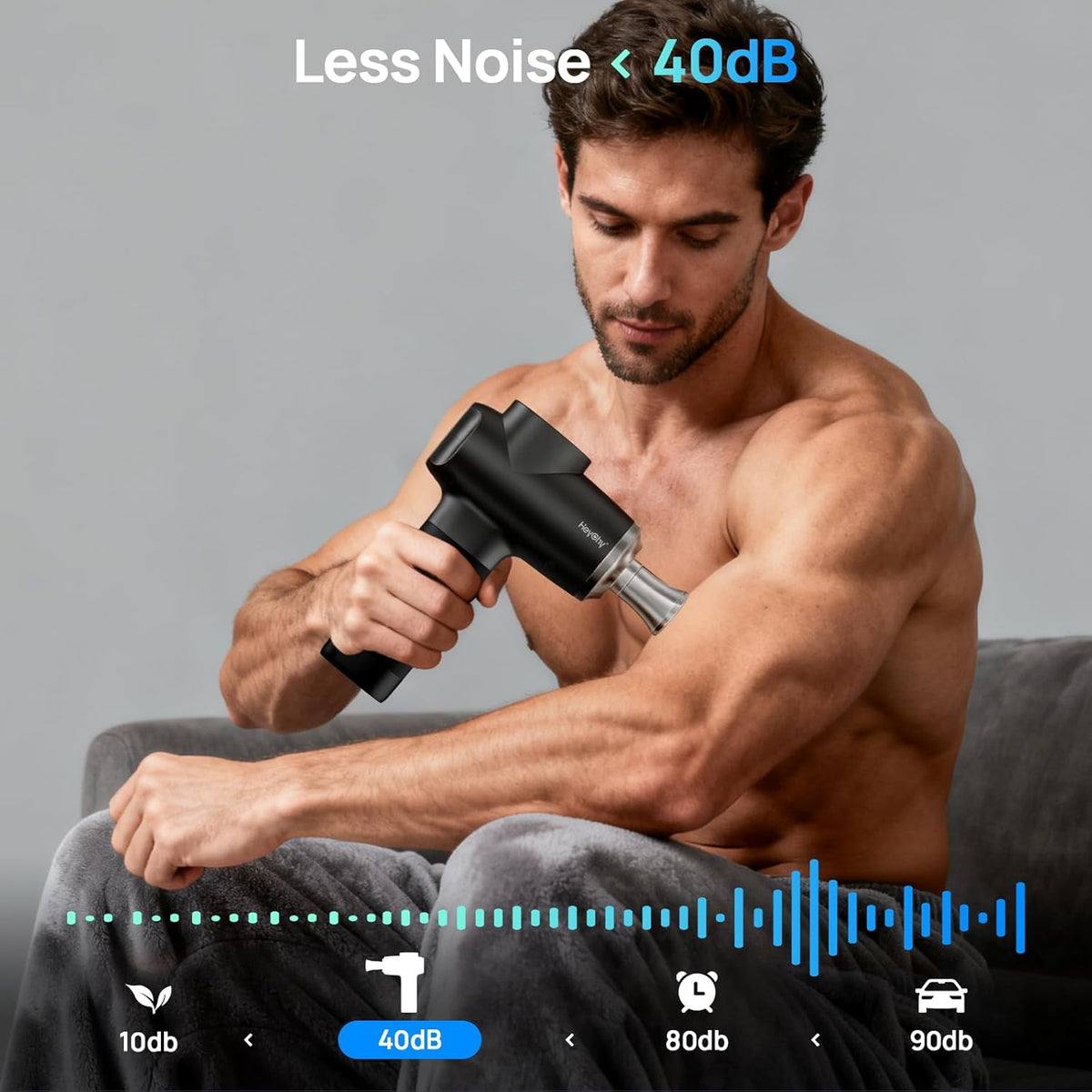 Massage Gun Deep Tissue with Heat and Cold, HSA Eligible12mm Amplitude Muscle Massager for Athletes, Men Women Back Neck Shoulder Recovery, Quite for Home Gym, FSA