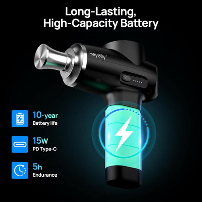 Massage Gun Deep Tissue with Heat and Cold, HSA Eligible12mm Amplitude Muscle Massager for Athletes, Men Women Back Neck Shoulder Recovery, Quite for Home Gym, FSA