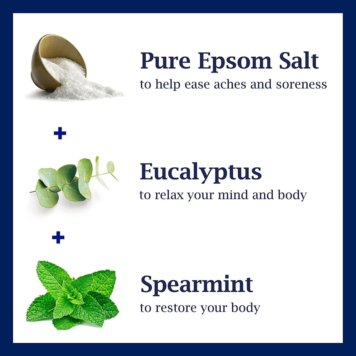 Epsom Salt Magnesium Soak, Relax & Relief with Eucalyptus & Spearmint Essential Oils, 3 lbs