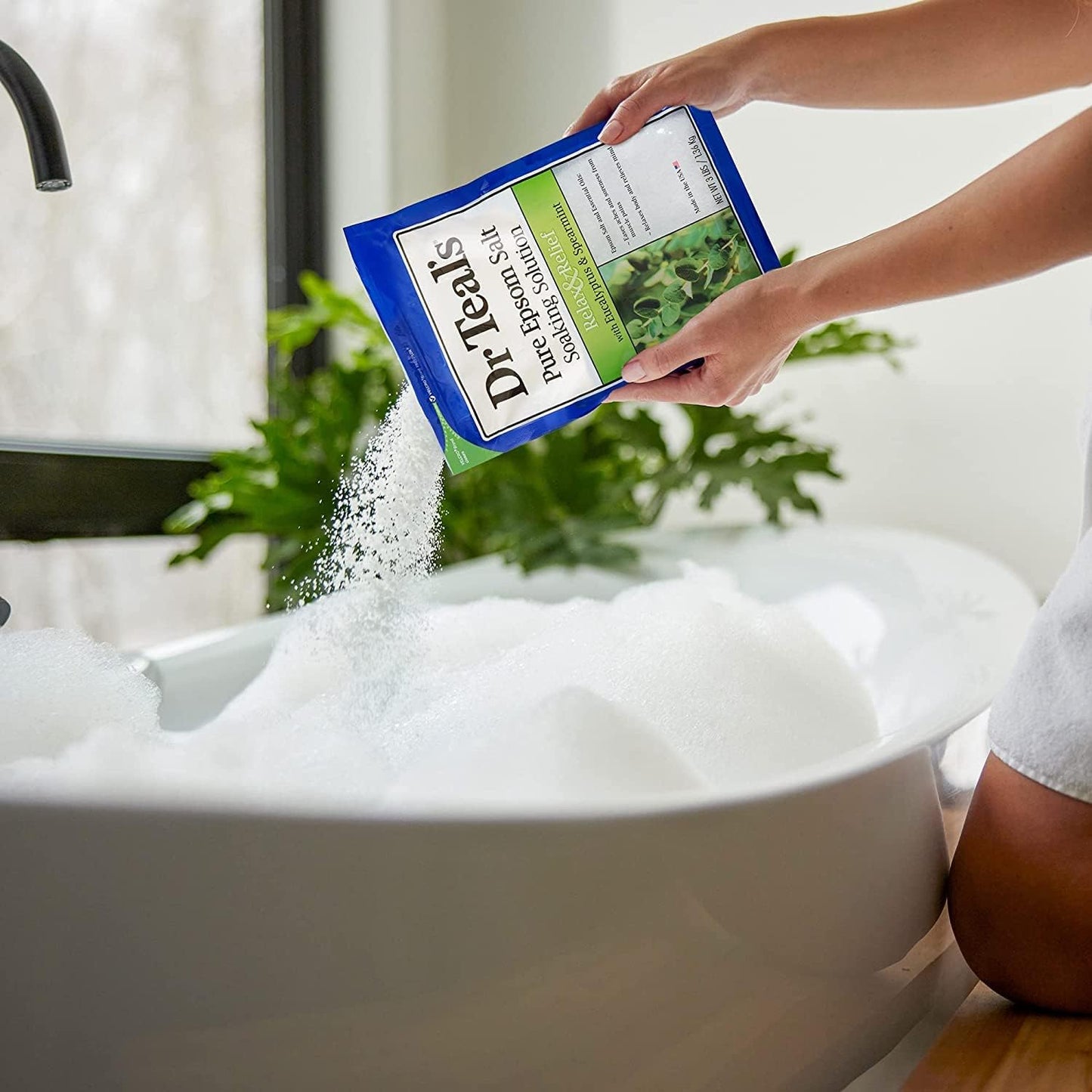 Epsom Salt Magnesium Soak, Relax & Relief with Eucalyptus & Spearmint Essential Oils, 3 lbs