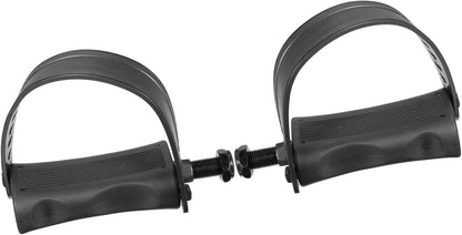 1 Pair Exercise Bike Pedals with Straps 1/2 Inch Spindle Cycling Parts 12.7mm Spindle Black Auto Replacement Parts