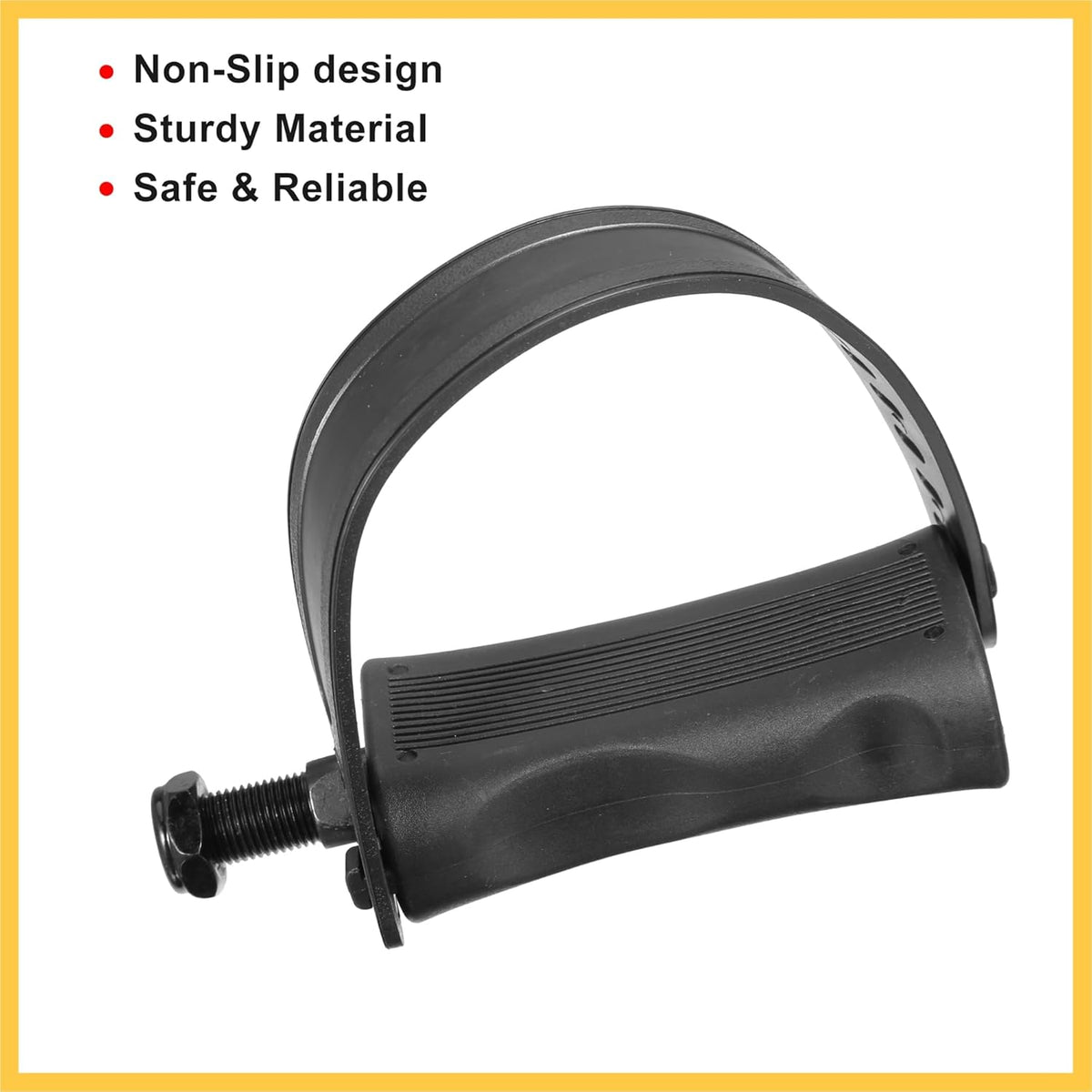 1 Pair Exercise Bike Pedals with Straps 1/2 Inch Spindle Cycling Parts 12.7mm Spindle Black Auto Replacement Parts
