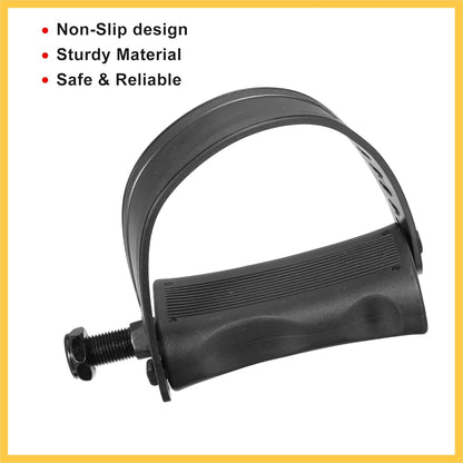 1 Pair Exercise Bike Pedals with Straps 1/2 Inch Spindle Cycling Parts 12.7mm Spindle Black Auto Replacement Parts