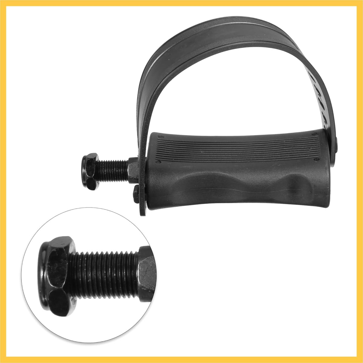 1 Pair Exercise Bike Pedals with Straps 1/2 Inch Spindle Cycling Parts 12.7mm Spindle Black Auto Replacement Parts