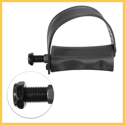 1 Pair Exercise Bike Pedals with Straps 1/2 Inch Spindle Cycling Parts 12.7mm Spindle Black Auto Replacement Parts