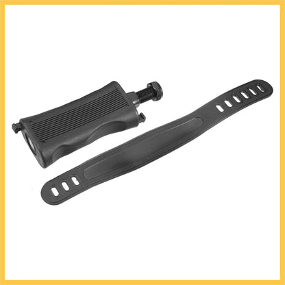 1 Pair Exercise Bike Pedals with Straps 1/2 Inch Spindle Cycling Parts 12.7mm Spindle Black Auto Replacement Parts