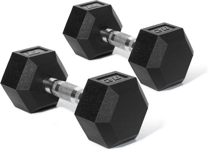 RitFit 5-650 LBS PVC Hex Dumbbell Sets with Optional Rack for Home Gym | PVC Coated Anti-Roll Hex Design, Chrome Handle with Ergonomic Grip, Full Body Strength Training with Optional Rack