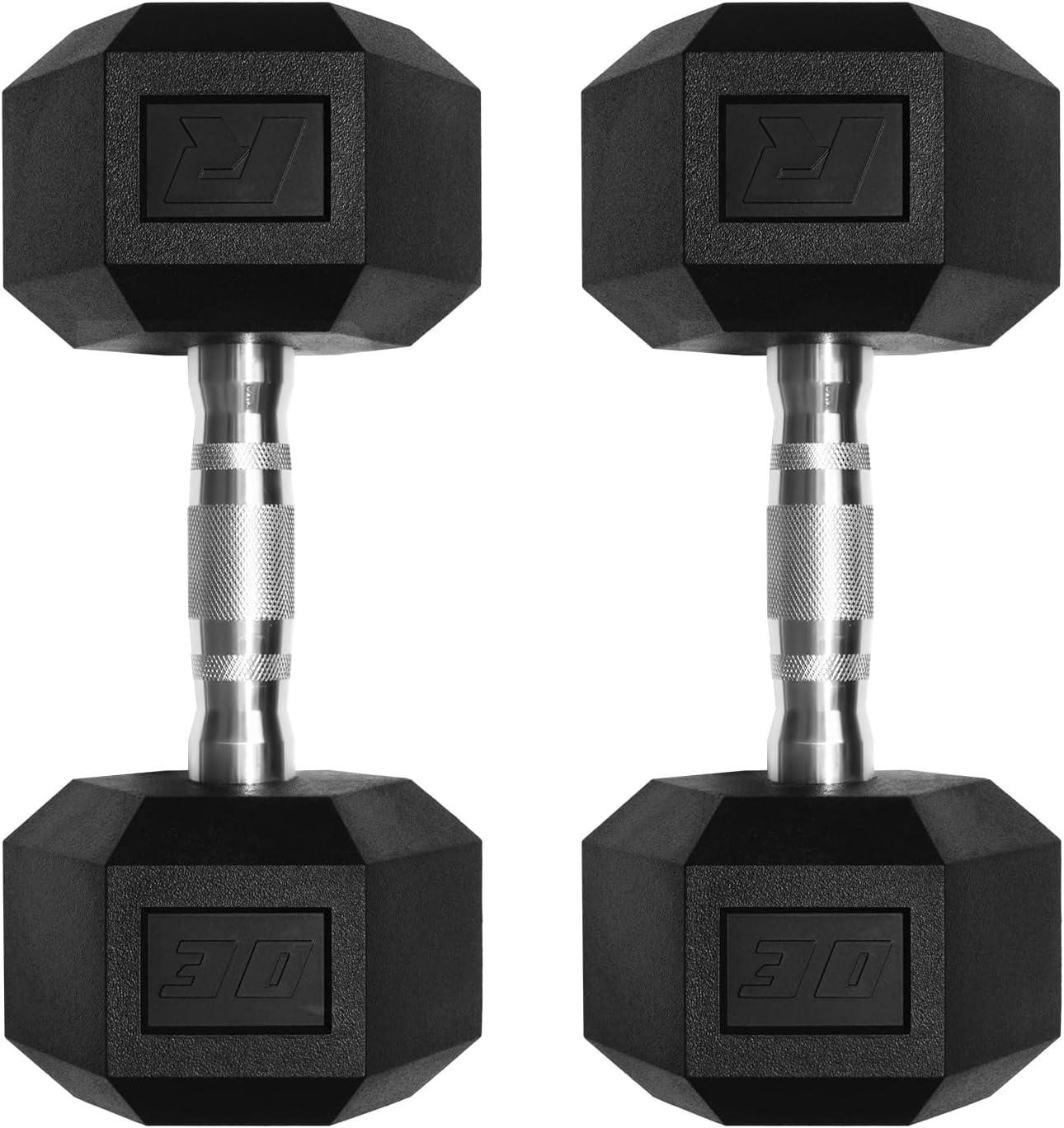 RitFit 5-650 LBS PVC Hex Dumbbell Sets with Optional Rack for Home Gym | PVC Coated Anti-Roll Hex Design, Chrome Handle with Ergonomic Grip, Full Body Strength Training with Optional Rack
