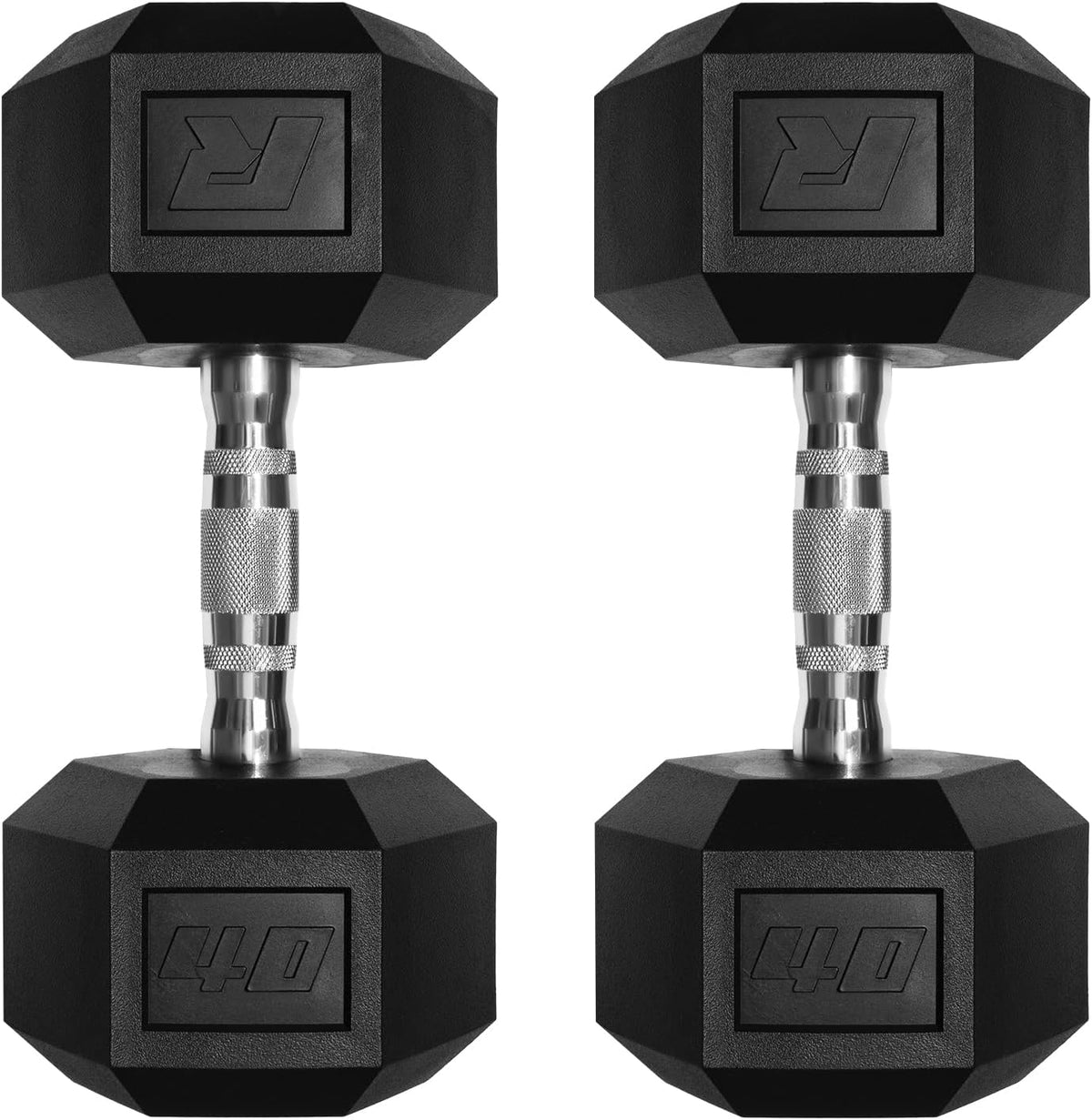 RitFit 5-650 LBS PVC Hex Dumbbell Sets with Optional Rack for Home Gym | PVC Coated Anti-Roll Hex Design, Chrome Handle with Ergonomic Grip, Full Body Strength Training with Optional Rack