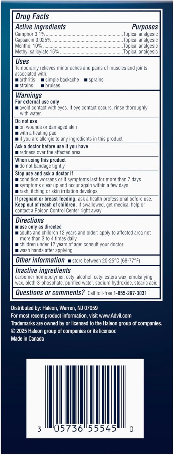 Advil Targeted Relief Cream, Ibuprofen, 2.5 oz + Massager