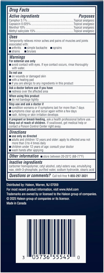 Advil Targeted Relief Cream, Ibuprofen, 2.5 oz + Massager