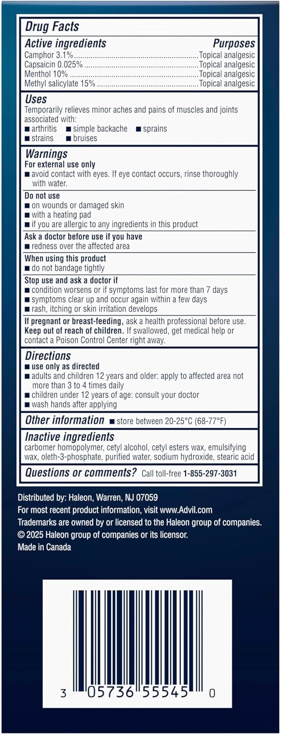 Advil Targeted Relief Cream, Ibuprofen, 2.5 oz + Massager