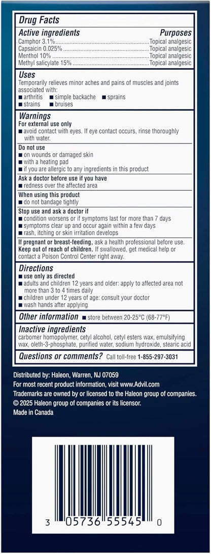 Advil Targeted Relief Cream, Ibuprofen, 2.5 oz + Massager