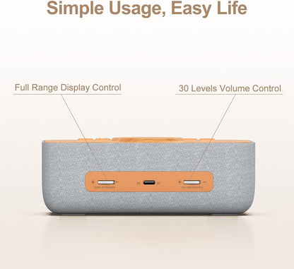 15W Magnetic Wireless Charging Alarm Clock with White Noise Machine