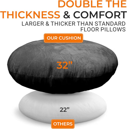 Meditation Cushion - Ergonomic Floor Pillow, Yoga Pillow with Buckwheat Filling, Zafu Meditation Cushion, Comfort & Meditation Posture Support