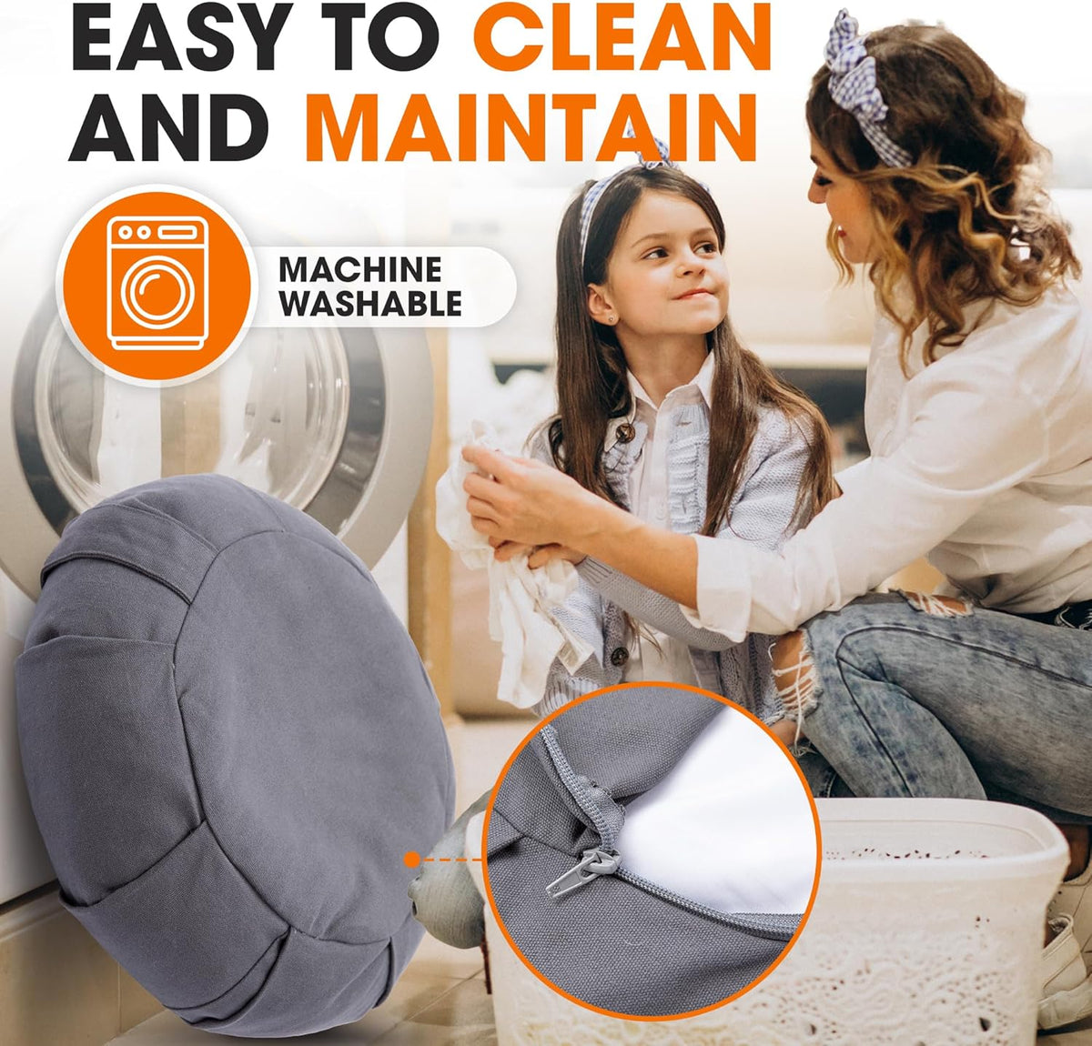 Meditation Cushion - Ergonomic Floor Pillow, Yoga Pillow with Buckwheat Filling, Zafu Meditation Cushion, Comfort & Meditation Posture Support