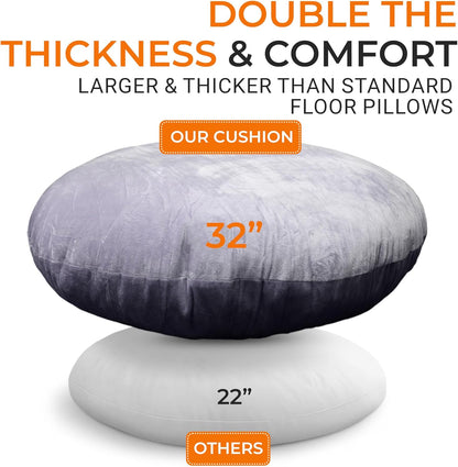 Meditation Cushion - Ergonomic Floor Pillow, Yoga Pillow with Buckwheat Filling, Zafu Meditation Cushion, Comfort & Meditation Posture Support