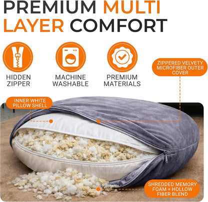 Meditation Cushion - Ergonomic Floor Pillow, Yoga Pillow with Buckwheat Filling, Zafu Meditation Cushion, Comfort & Meditation Posture Support