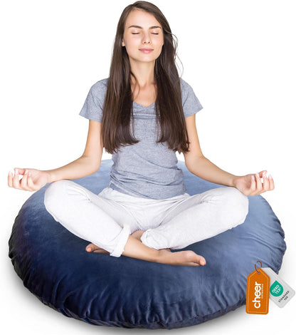 Meditation Cushion - Ergonomic Floor Pillow, Yoga Pillow with Buckwheat Filling, Zafu Meditation Cushion, Comfort & Meditation Posture Support