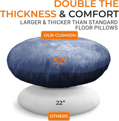 Meditation Cushion - Ergonomic Floor Pillow, Yoga Pillow with Buckwheat Filling, Zafu Meditation Cushion, Comfort & Meditation Posture Support