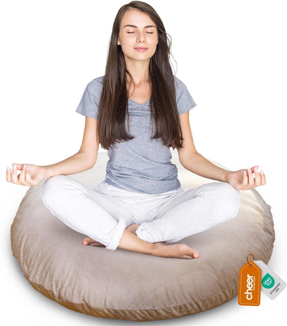 Meditation Cushion - Ergonomic Floor Pillow, Yoga Pillow with Buckwheat Filling, Zafu Meditation Cushion, Comfort & Meditation Posture Support