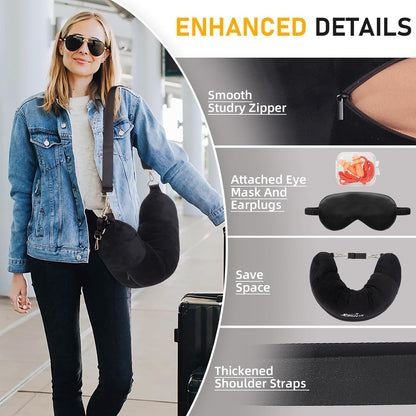 Travel Neck Pillow Stuffable with Clothes, Stuffable Travel Pillow