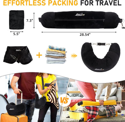 Travel Neck Pillow Stuffable with Clothes, Stuffable Travel Pillow