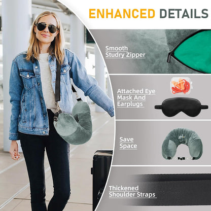 Travel Neck Pillow Stuffable with Clothes, Stuffable Travel Pillow