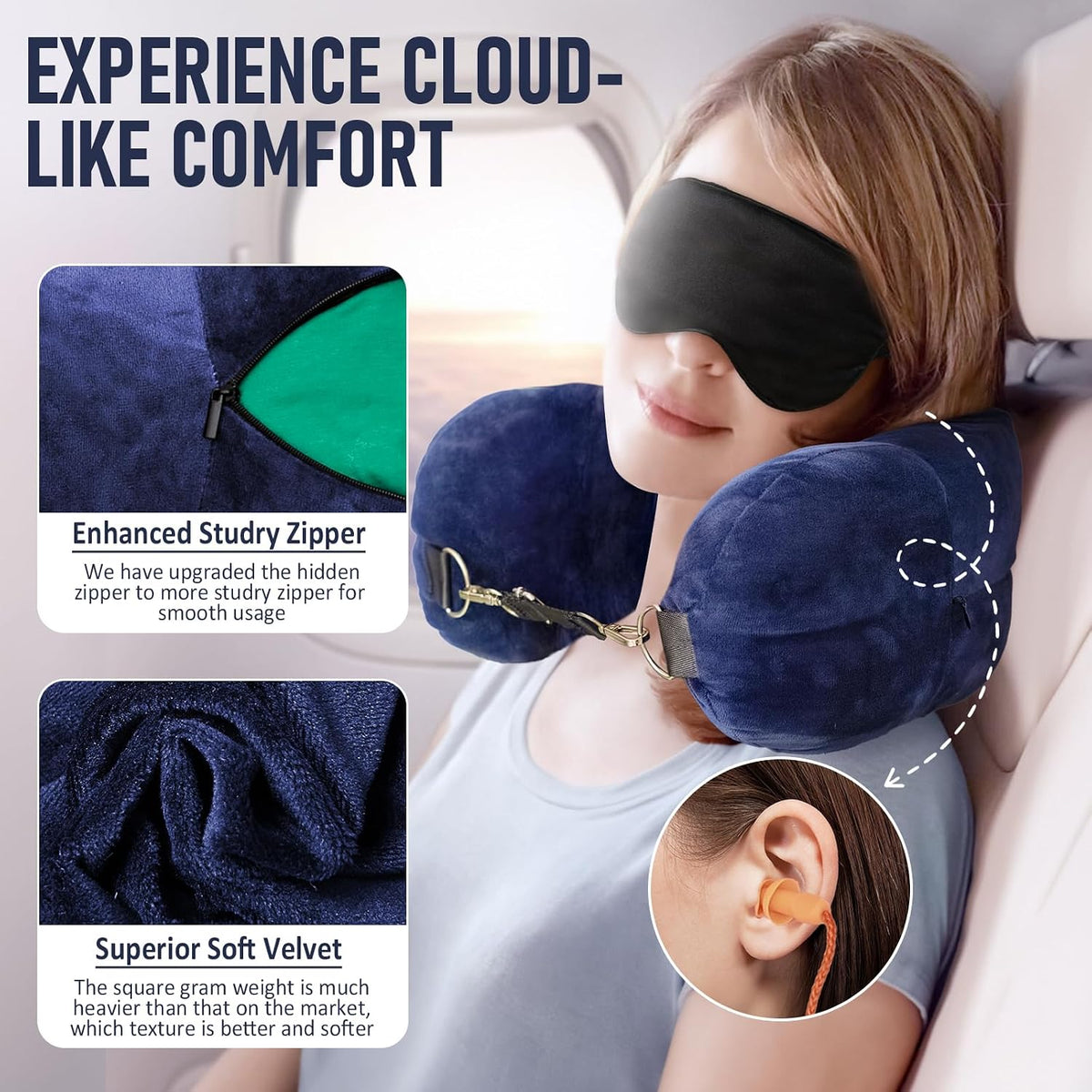 Travel Neck Pillow Stuffable with Clothes, Stuffable Travel Pillow