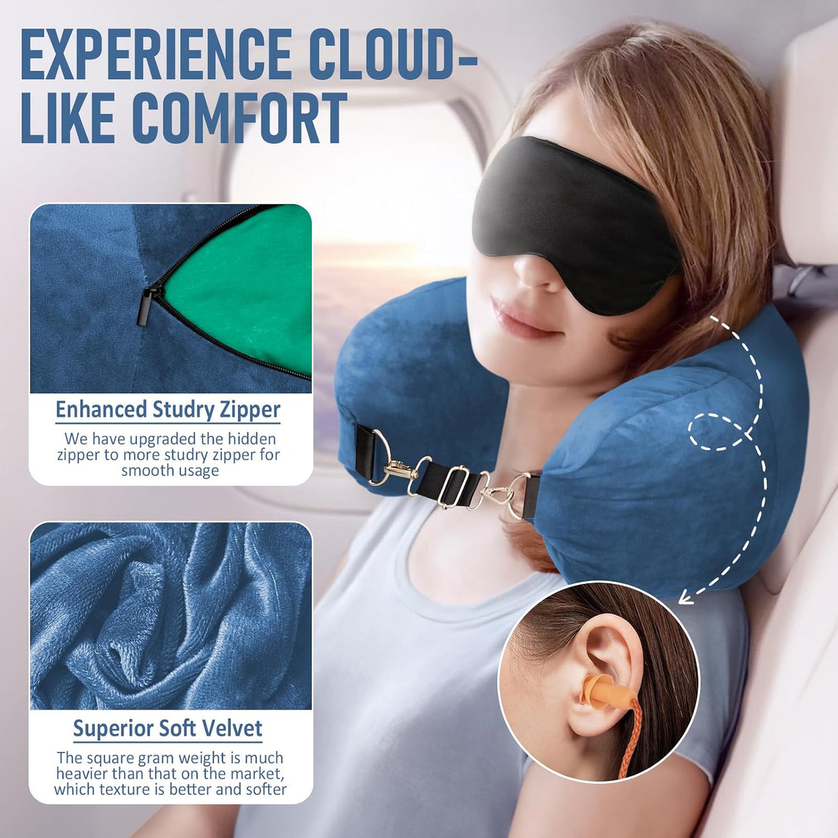Travel Neck Pillow Stuffable with Clothes, Stuffable Travel Pillow