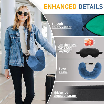 Travel Neck Pillow Stuffable with Clothes, Stuffable Travel Pillow