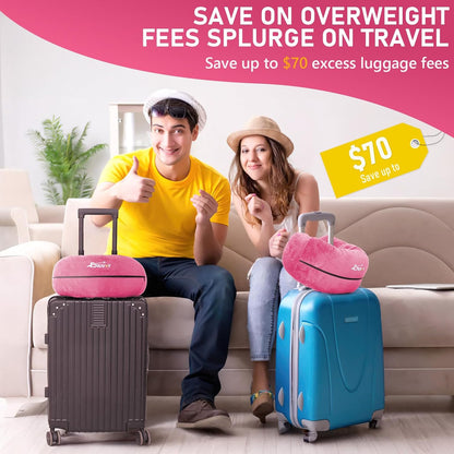 Travel Neck Pillow Stuffable with Clothes, Stuffable Travel Pillow