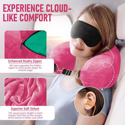 Travel Neck Pillow Stuffable with Clothes, Stuffable Travel Pillow