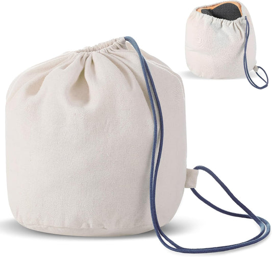 1 Pcs Travel Cotton Case Bag Sleeve Drawstring Pouch for Travel Pillow, Travel Neck Pillow Bag with Drawstring Travel Pillow Case Cover for Airplanes Trips Camping Storage