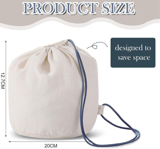 1 Pcs Travel Cotton Case Bag Sleeve Drawstring Pouch for Travel Pillow, Travel Neck Pillow Bag with Drawstring Travel Pillow Case Cover for Airplanes Trips Camping Storage