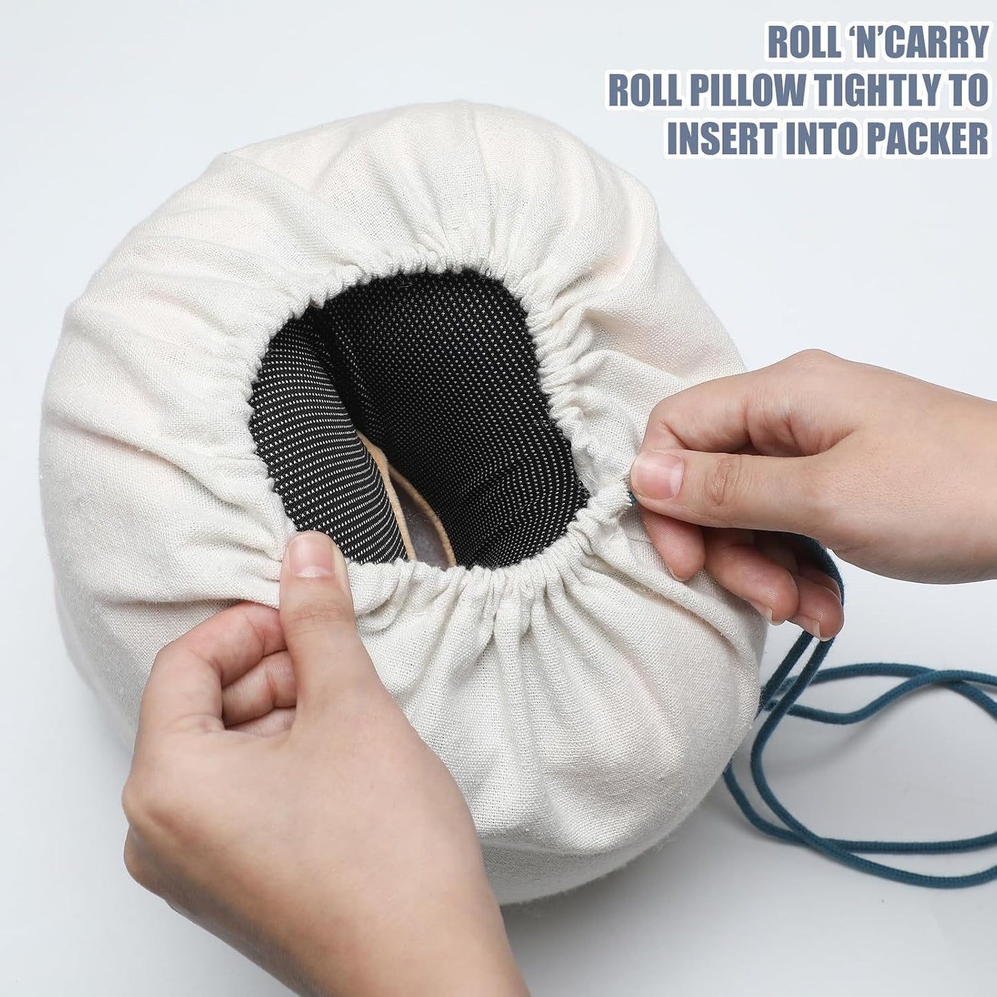 1 Pcs Travel Cotton Case Bag Sleeve Drawstring Pouch for Travel Pillow, Travel Neck Pillow Bag with Drawstring Travel Pillow Case Cover for Airplanes Trips Camping Storage