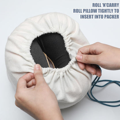 1 Pcs Travel Cotton Case Bag Sleeve Drawstring Pouch for Travel Pillow, Travel Neck Pillow Bag with Drawstring Travel Pillow Case Cover for Airplanes Trips Camping Storage